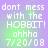 Pixelated text on a gradient background with green and purple hues, showing repeated phrases and dates in white block letters.