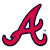 Red stylized letter A with dark blue outline and white highlights on gray background.