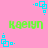 Pixelated green text 'Kaelyn' on pink background with cyan square patterns, static image with no visible animation changes.