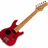 Pixelated red electric guitar on white background with bold black text 'PARTY' and 'LIKE A ROCK STAR' on solid red field.