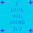 Blue background with purple pixelated text and plus signs arranged in a pattern