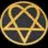 Circular icon with golden grid overlay on dark background, featuring six distinct sections containing abstract shapes and color gradients.