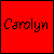 Two side-by-side pixelated display the name 'Carolyn' in different color schemes