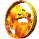 Animated sequence of a golden dragon head in circular frame rotating through multiple angles with visible side and front views.