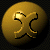 Golden circular icons with stylized X symbols in various lighting and background states, arranged in a