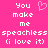 Pixelated text on a bright pink background with a small heart symbol above the left side of the text.