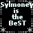 Black background with white pixelated text and symbols arranged in a pattern, repeating 'Sylmoney is the BeST' four times