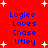 Red background with white starbursts and blue text reading "Logiee Loves Chase Utley" in two vertical