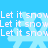 Pixelated blue background with repeating white text 'Let it snow' and light blue snowflake shapes.