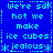 Blue background with cyan pixelated text forming a repeating pattern of phrases and symbols in a