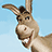 Pixelated cartoon donkey with brown fur and blue sky background, next to red text on pink backdrop reading "and in the morning... I'M MAKING WAFFLES!".
