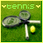 Pixelated tennis-themed icon with green background, two rackets crossed over a ball, and text reading 'ytennis' flanked by heart symbols.