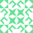 Green and white pixelated pattern with four central diamond shapes and four corner circular shapes connected by curved lines.