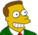 Yellow-skinned cartoon character with brown hair, green jacket, white shirt, red tie; three views show eye and mouth expression changes.