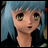 Pixelated anime-style character with light blue hair and green eyes, next to text reading 'Anime IM' and 'com' on black background.