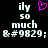 Pixelated text 'ily so much' with a pink heart symbol above the right side, displayed on black background.