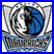 A silver and blue circular emblem with a stylized wolf head inside, bordered by text on the bottom edge. To its right is white background with blue handwritten-style text reading "MAVS #1".