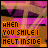 Animated icon with pink and purple background displaying text 'WHEN YOU SHINE I MELT INSIDE' in orange-brown letters, showing sequential pixel changes across frames.