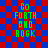 Green pixelated text 'Go FORTH AND ROCK' on red and blue checkered background with visible lines