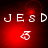 Red background with white text 'JESD' and a stylized heart symbol, showing animation changes in the heart's position.