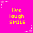 Bright pink background with yellow text reading 'live laugh SMILE' in three , surrounded by white and pink star-shaped pixel art elements