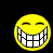 A contact sheet of 9 animated frames showing yellow smiley faces with exaggerated grins and repeated "Hyper" text in multiple colors against a black background.