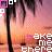 Pixelated static image with gradient background transitioning from pink to orange, featuring a dark vertical pole and partial text reading 'are one there' in white block letters.