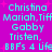 Pixelated cyan text on bright purple background with pink star accents, repeated in two