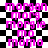 A black-and-white checkered background with pink pixelated text variations of 'morgan', 'morg', 'morgie', 'mo', and 'momo' arranged in a pattern