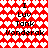 Red background with white heart pattern; black text "I Luv Tank Vonderak" arranged in two vertical with repeated text