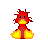 Six pixelated duck-like figures in a , each with distinct color variations and static poses