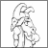 Pixelated grayscale figure of a person in motion holding an object, next to green text on dark background.