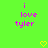 Green background with pink text reading 'i love tyler' and yellow pixelated hearts at the bottom.