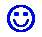 Two pixelated smiley face icons displayed side-by-side on a gray background, one blue and one yellow with square eyes and curved smiles.