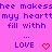 Pixelated text repeats on a bright pink background with red heart symbols and blue 'LOVE' words.