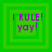 Green square with purple text 'I RULE! yoy!' in pixelated font, surrounded by multiple green borders.