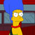 Pixelated yellow cartoon character with large white eyes, red collar, and blue background featuring window-like shapes.