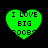 Four green heart-shaped icons with pixelated text reading "I LOVE BIG BOOBS" on a black background, varying in clarity and detail.