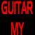 Red pixelated text on black background reads GUITAR MY RIAP| and ANTI- GUITAR MY with partial letter overlaps.