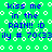Green background with white circular patterns and blue text reading 'kiss me in the RAIN!! :D' repeated across two identical