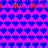Pixelated pattern of blue hearts on pink background with red text repeating 'I LOVE ALISI' at top and bottom edges.