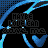 Animated icon with blue and black circular patterns, repeating text elements, and changing star-like symbols across frames.