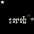 Black background with white text 'sarah' repeated in four , surrounded by scattered stars of varying sizes and shades