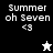 Pixelated text 'Summer oh Seven <3' appears on black, gray, and white backgrounds with a white or black star icon below the text.