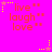Bright pink background with repeated 'live laugh love' text in red, surrounded by yellow and pink star-shaped pixel clusters with dotted lines.