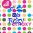 Pixelated icon with colorful polka-dot background, pink circular logo, and blue text reading 'my bunnies rocks' and 'my peeps' over repeated 'ROXY' text.