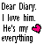 Pixelated text-based icon with black pixel font and pink heart symbol on white background.