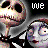 stylized cartoon characters with skeletal and doll-like features, text fragments, and a single pink heart symbol