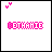 A 4x4 contact sheet of 13 animated frames showing a pink pixelated text logo with changing heart symbols above it on white backgrounds.