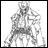 A 48x48 pixel buddy icon featuring a grayscale anime-style character on the left and text elements on the right, displayed as a static contact sheet with two visible frames.